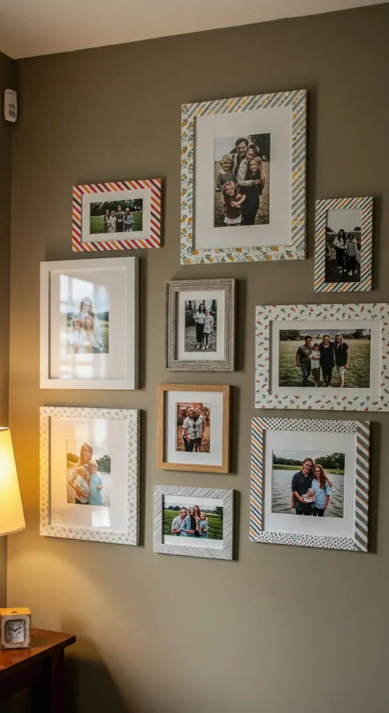 13 Easy Craft Ideas For Room Decor 5 4. Washi Tape Picture Frames