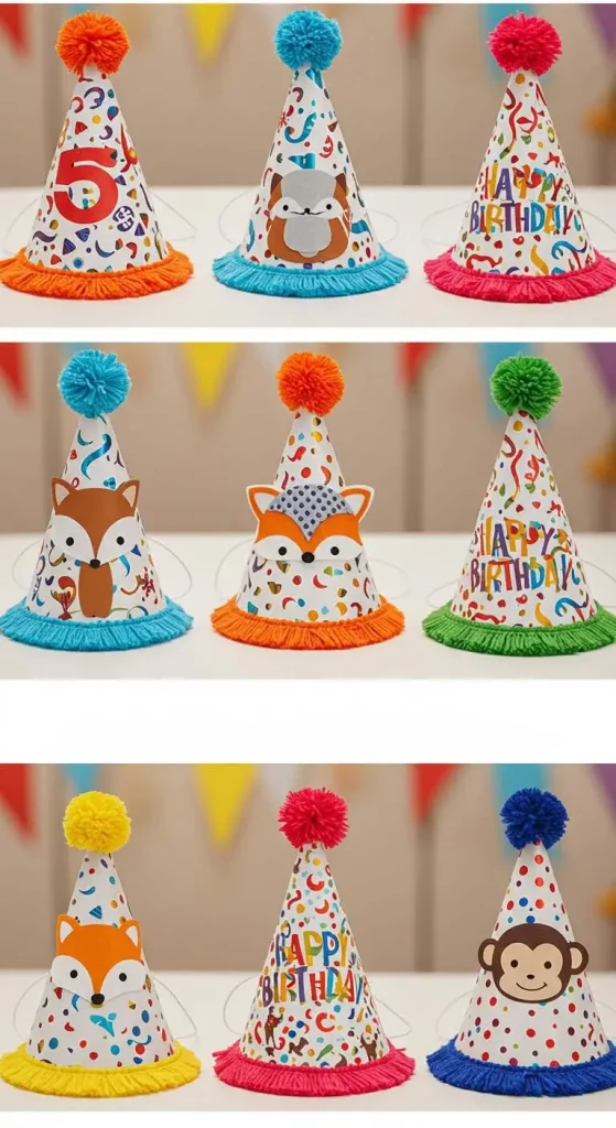 13 Craft Ideas With Paper For Birthday 6 5. Birthday Party Hats