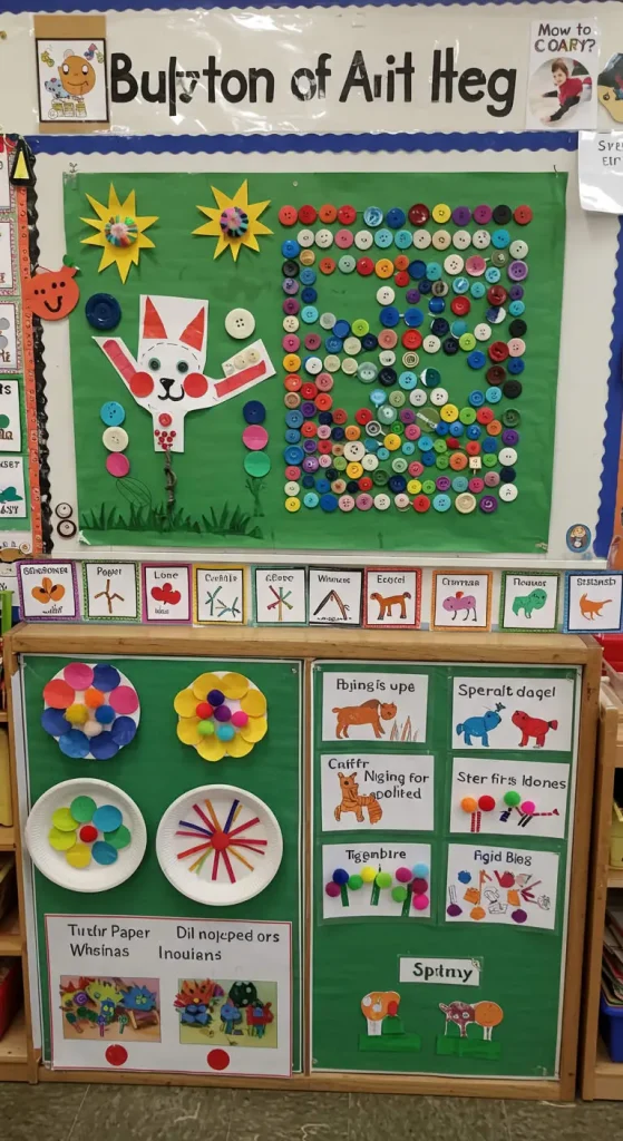 15 Easy Craft Ideas For Kids School 6 5. Button Art Creations