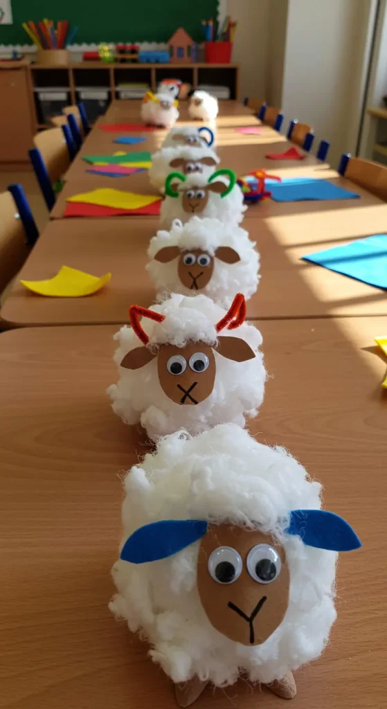 13 Easy Craft Ideas For School Age Kids 6 5. Cotton Ball Sheep