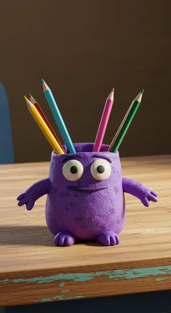 13 Clay Craft Ideas for Boys 6 5. DIY Monster Clay Pencil Holders