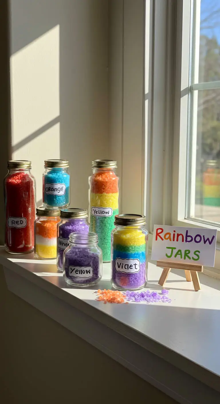 Craft Ideas For Kids Age 8 Your Kids Will Love Making 7 5. DIY Rainbow Salt Jars