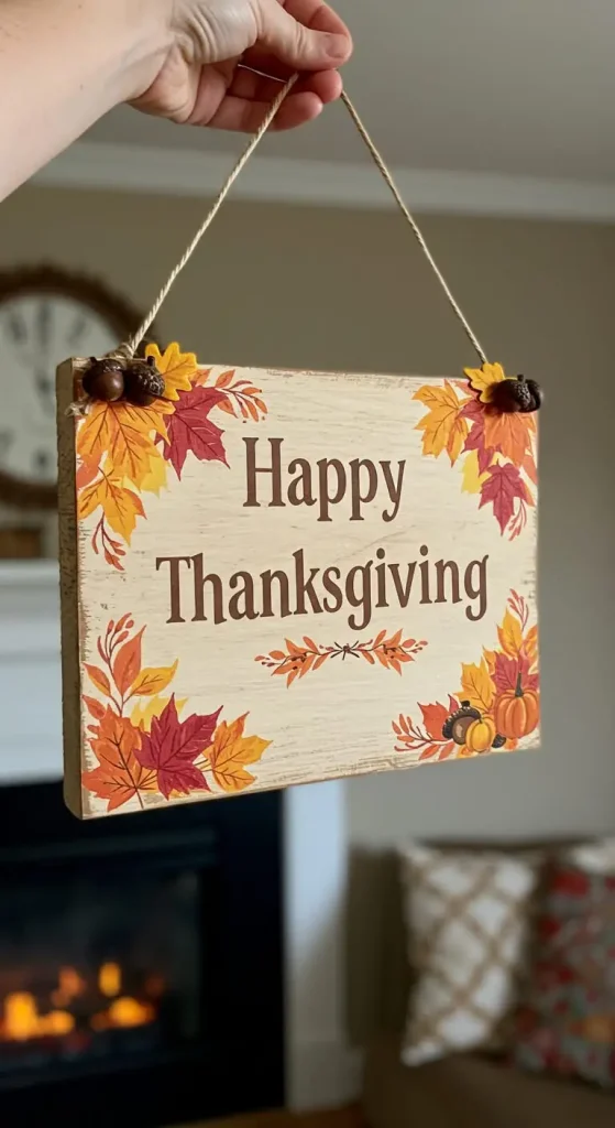 11 Thanksgiving Craft For Adults 6 5. Hand-Painted Wooden Signs