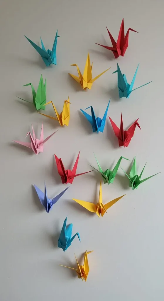 11 Craft Ideas For Paper Wall Art 6 5. Origami Wall Art