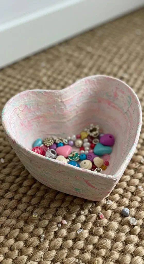 13 Mother's Day Gift Handmade Craft Ideas 6 5. Paper Mâché Heart Bowl