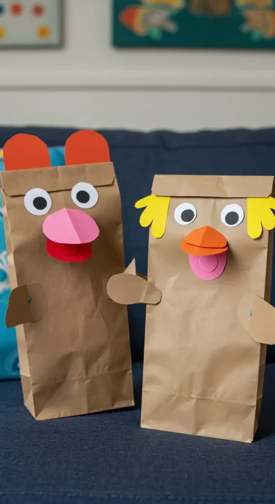 13 Craft Ideas With Paper For Kids 6 5. Paper Puppets
