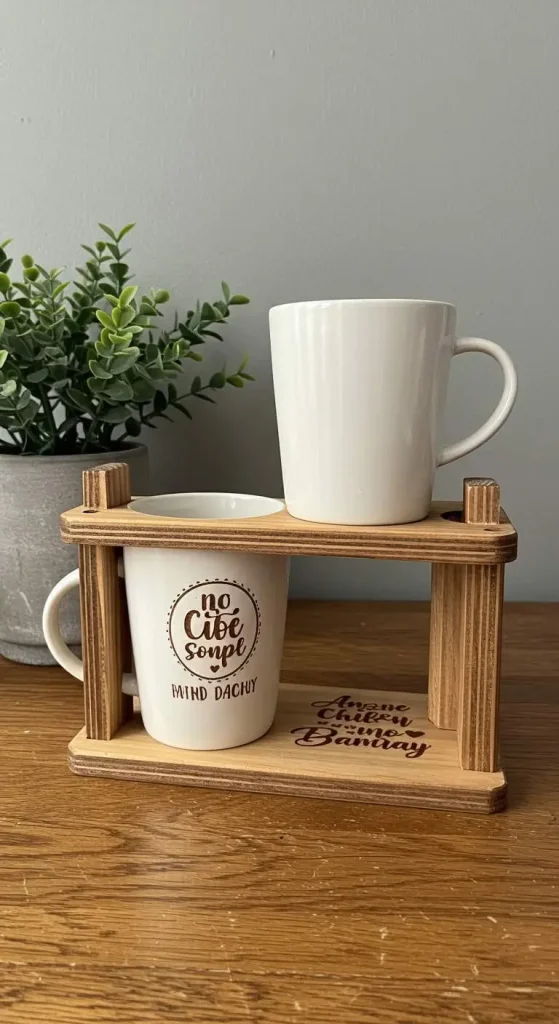 10 Craft Gift Ideas For Dad 6 5. Personalized Wooden Mug Holder