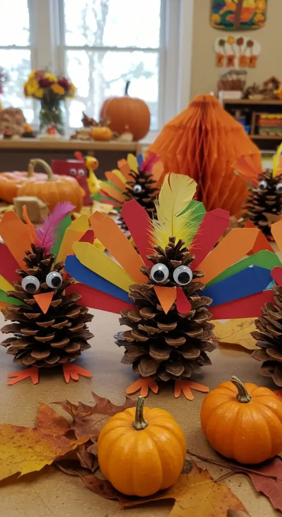 13 Thanksgiving Craft For Kids Preschool 6 5. Pinecone Turkeys