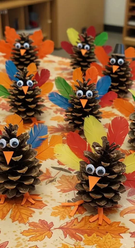 11 Thanksgiving Craft Preschool 6 5. Pinecone Turkeys