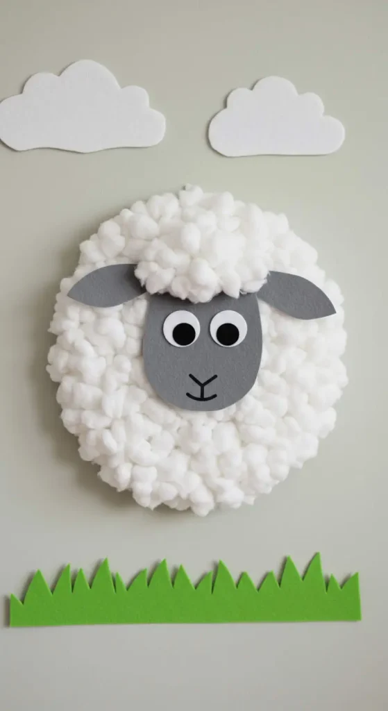 6. Cotton Ball Sheep