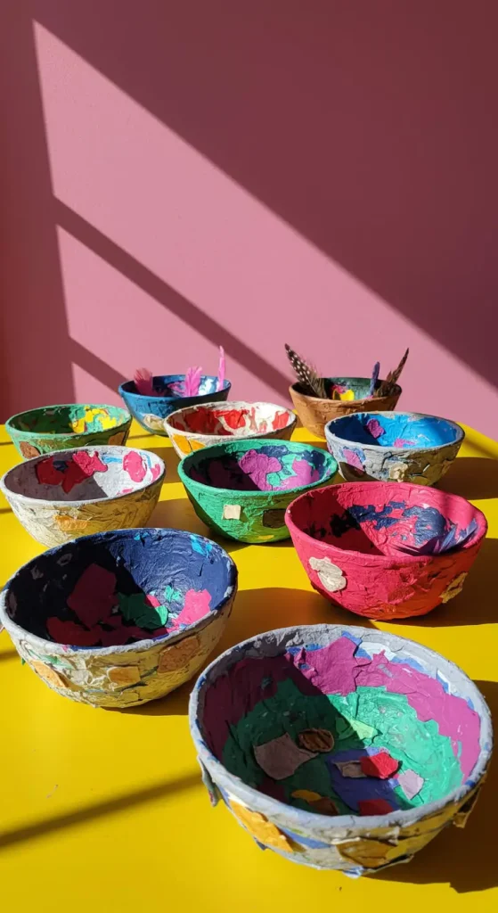 15 Simple Craft Ideas For Kids Creative 7 6. Paper Mâché Bowls