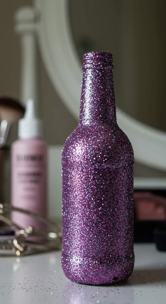 10 Bottle Craft Ideas DIY 8 7. DIY Glitter Bottles