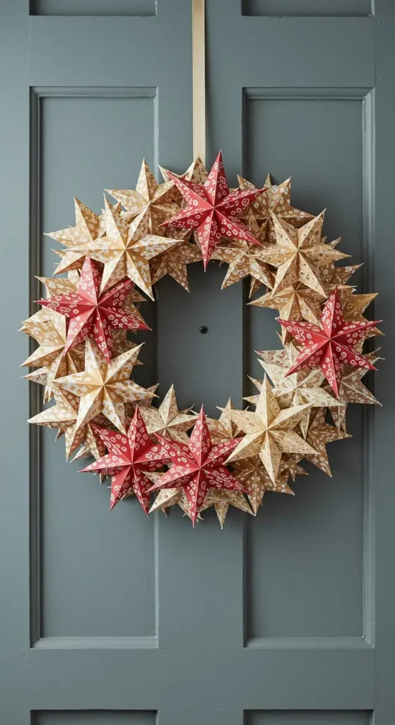 11 Craft Ideas For Paper Stars 8 7. Paper Star Wreath