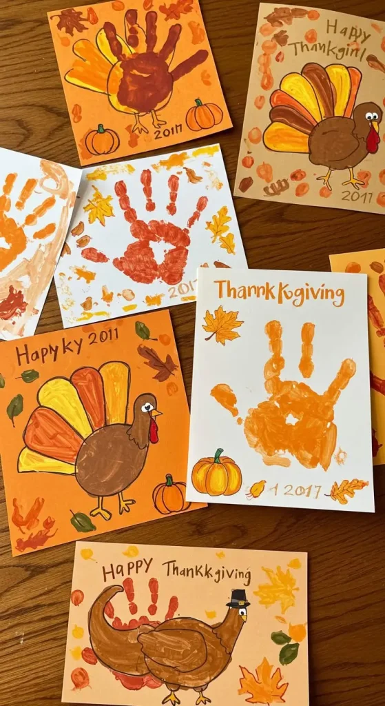 11 Thanksgiving Craft For Babies 8 7. Thanksgiving Stamped Cards