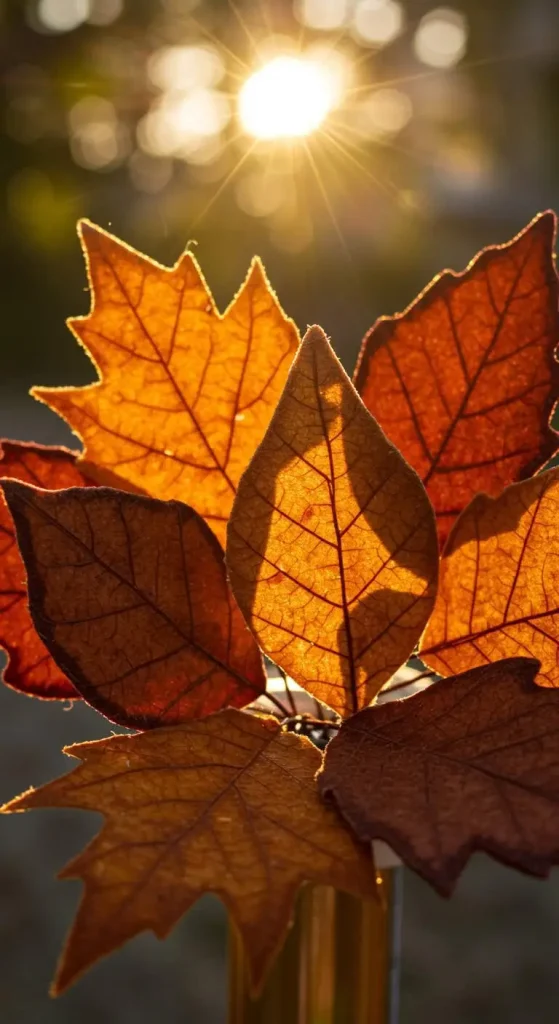 13 Thanksgiving Craft Ideas For Kids 8 7. Tissue Paper Fall Leaves