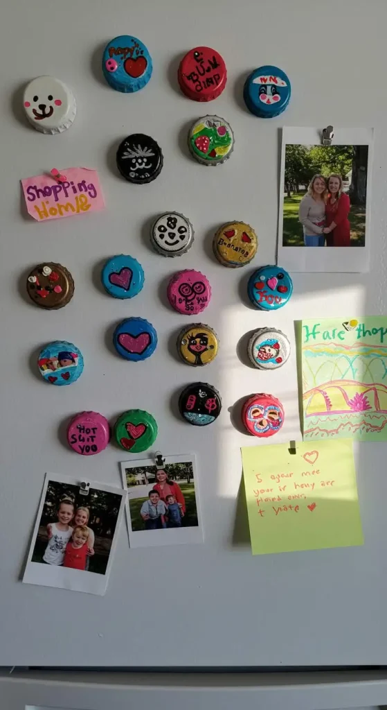 13 Waste Material Craft Ideas 9 8. Bottle Cap Magnets