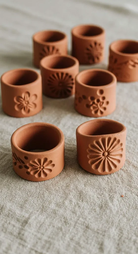 9 Clay Craft Ideas Air Dry 9 8. DIY Air-Dry Clay Napkin Rings