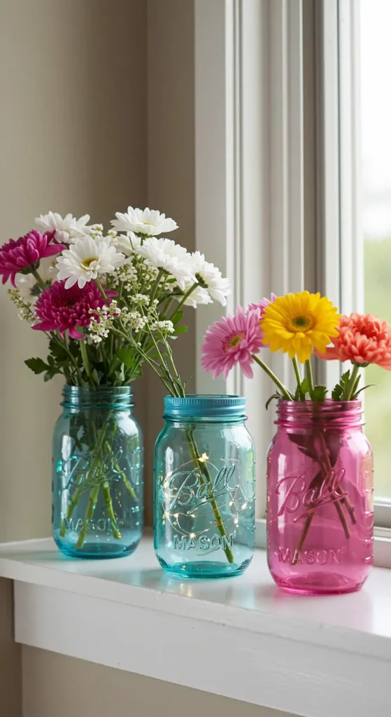 13 Simple Craft Ideas For Room Decor 9 8. Painted Mason Jars