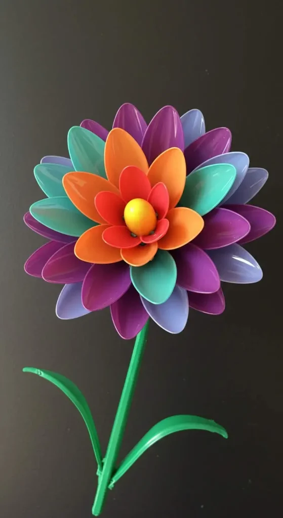 15 Waste Material Craft Ideas Creative 9 8. Plastic Spoon Flower Wall Art