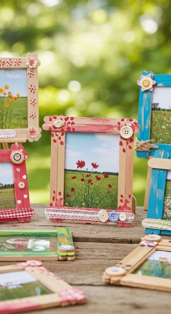 15 Simple Craft Ideas For Kids Creative 9 8. Popsicle Stick Picture Frames