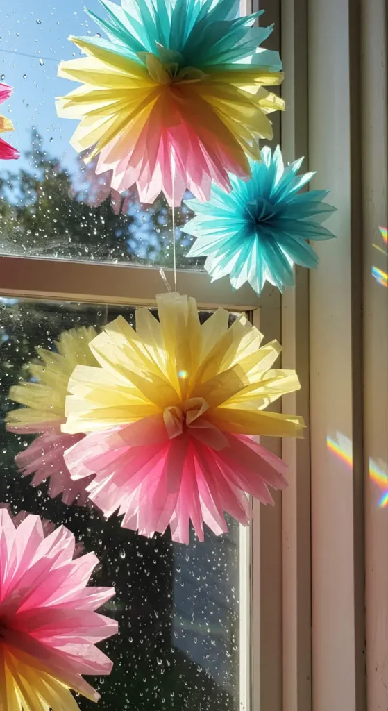 13 Easy Craft Ideas For School Age Kids 9 8. Tissue Paper Sun Catchers