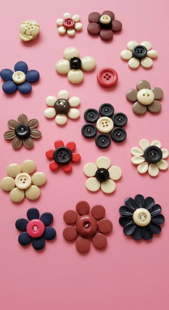 13 Simple Craft Ideas For Kids 10 9. Button Flowers