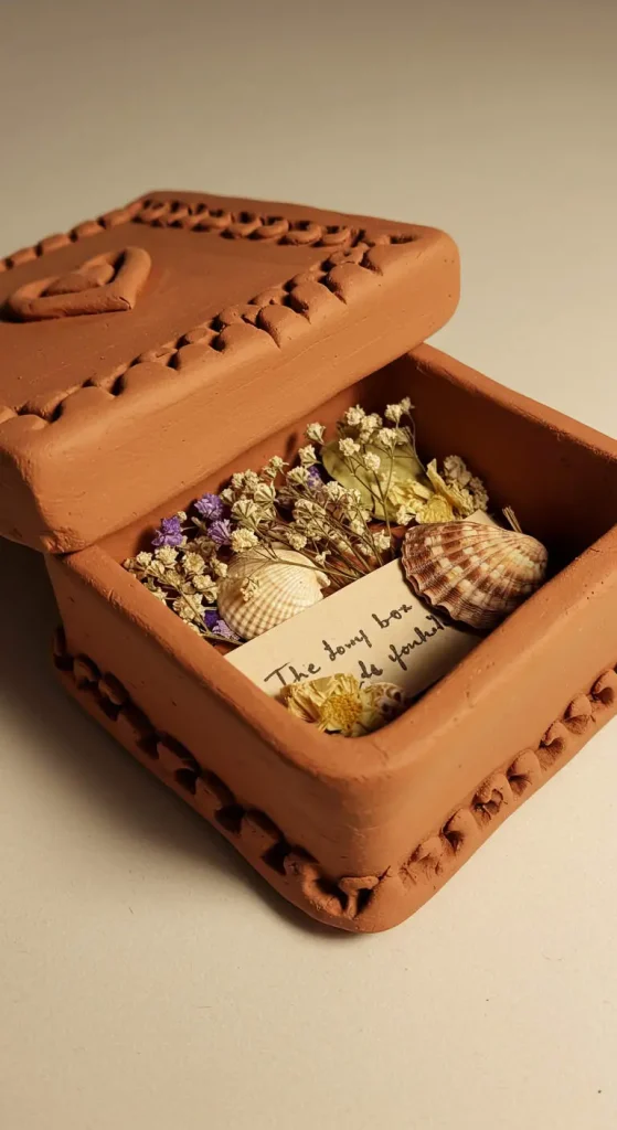 9 Clay Craft Ideas Air Dry 10 9. DIY Air-Dry Clay Keepsake Box