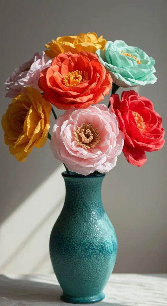 11 Craft Ideas for Adults with Disabilities 10 9. DIY Tissue Paper Flower Bouquets