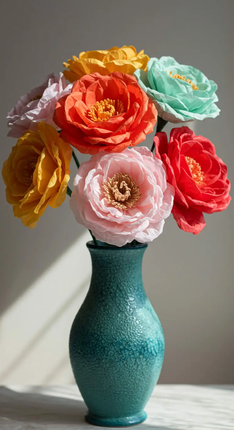 9. DIY Tissue Paper Flower Bouquets