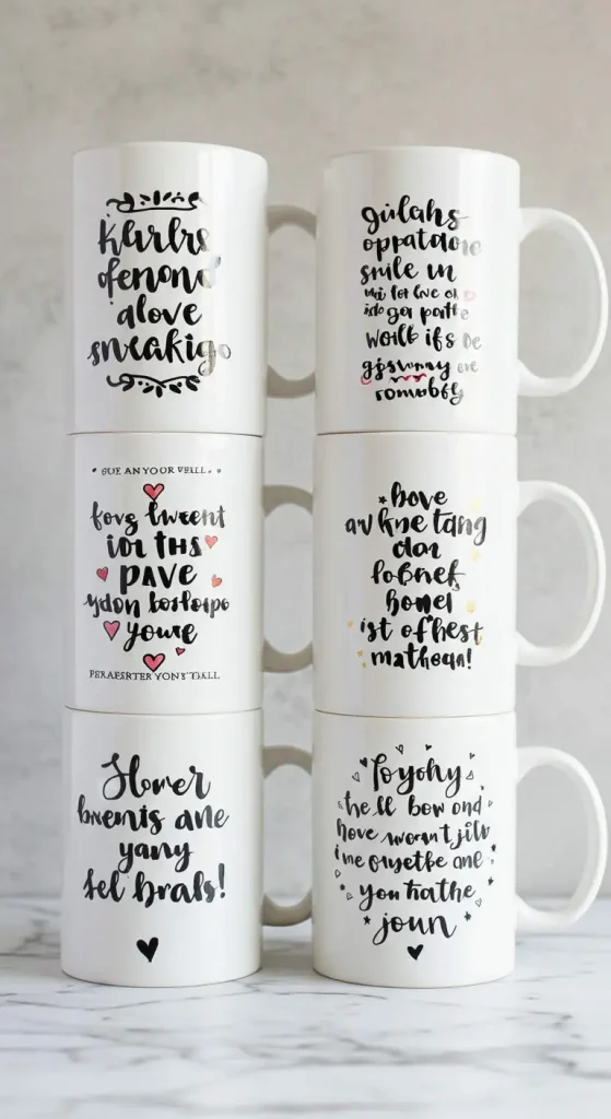 11 Simple Craft Ideas 10 9. Decorative Mugs with Permanent Markers