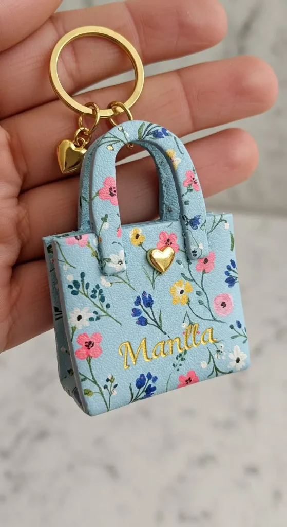 11 Craft Gift Ideas For Friends 10 9. Personalized Tote Bag Keychain