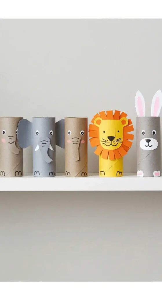 15 Waste Material Craft Ideas Creative 10 9. Toilet Paper Roll Animal Figures
