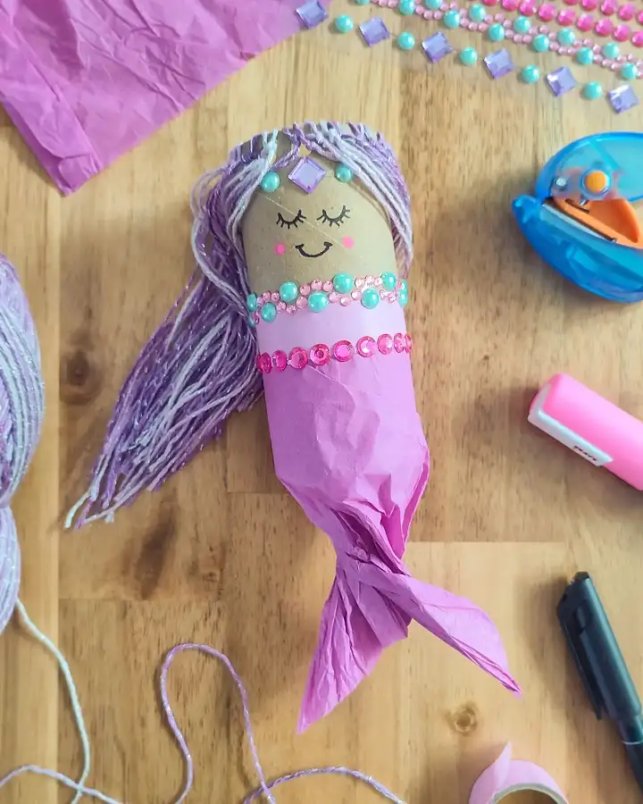17 Creative Craft Ideas Using Paper Towel Rolls 9 Tissue Tail Mermaid Doll