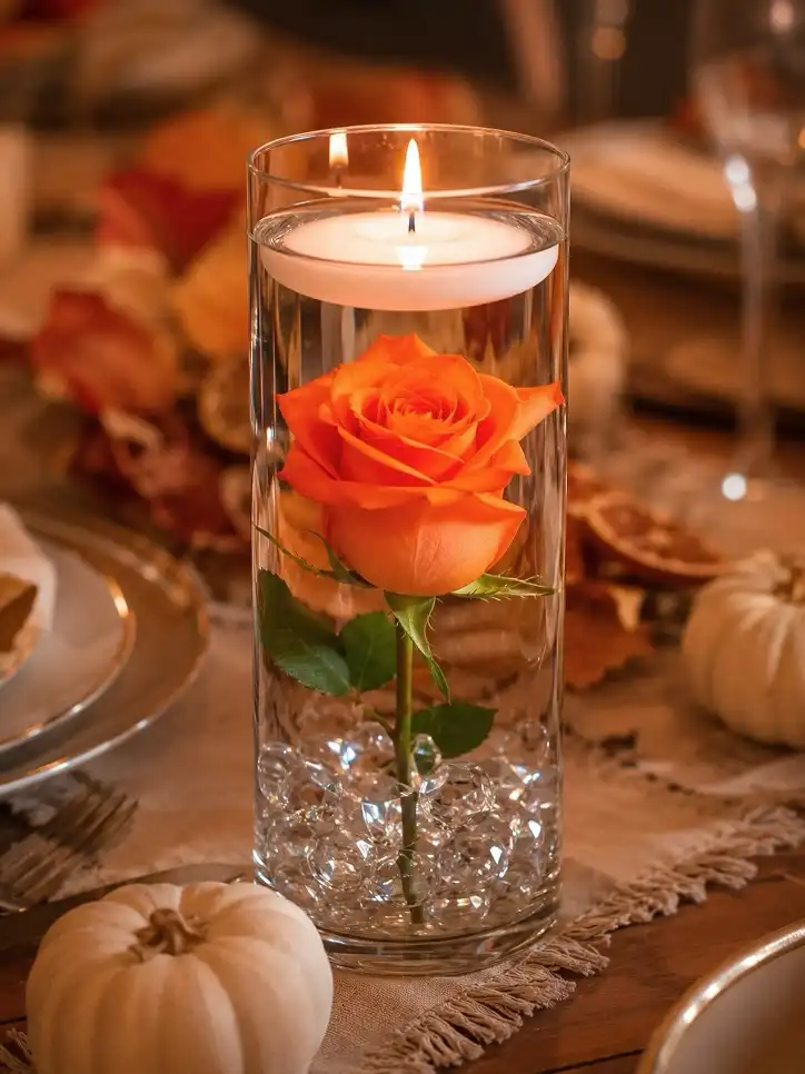 Submerged Rose Under a Floating Candle