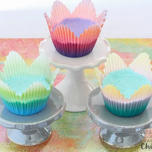Bath Fizzies Pressed Into Ombre Cupcake Liners