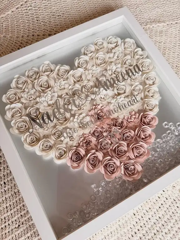 16 Handmade Wedding Gift Ideas Worth Making Yourself 3 Paper Flower Heart Shadow Box