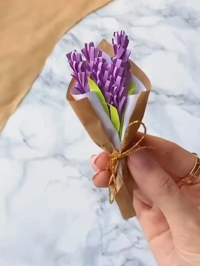Mini Paper Lavender Bouquet You Can Finish in One Sitting