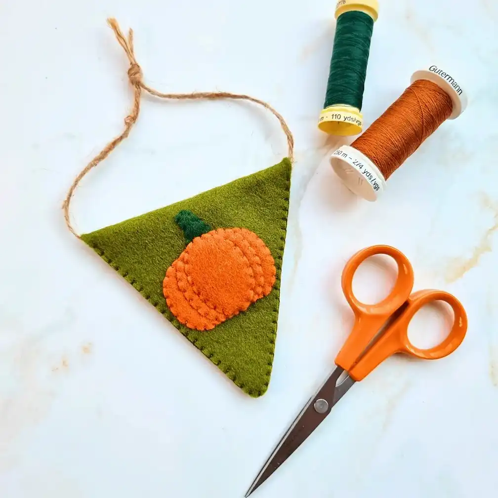 Blanket Stitched Felt Bunting, One Flag at a Time