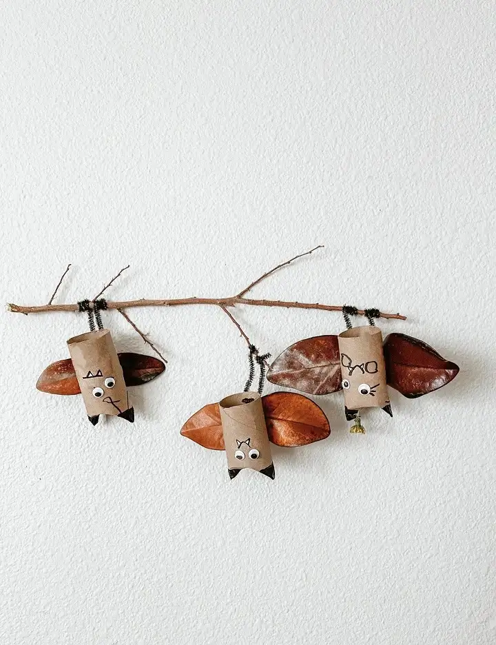 17 Creative Craft Ideas Using Paper Towel Rolls 7 Leaf Wing Bats on a Branch