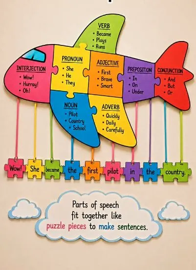 Parts of Speech Puzzle Airplane