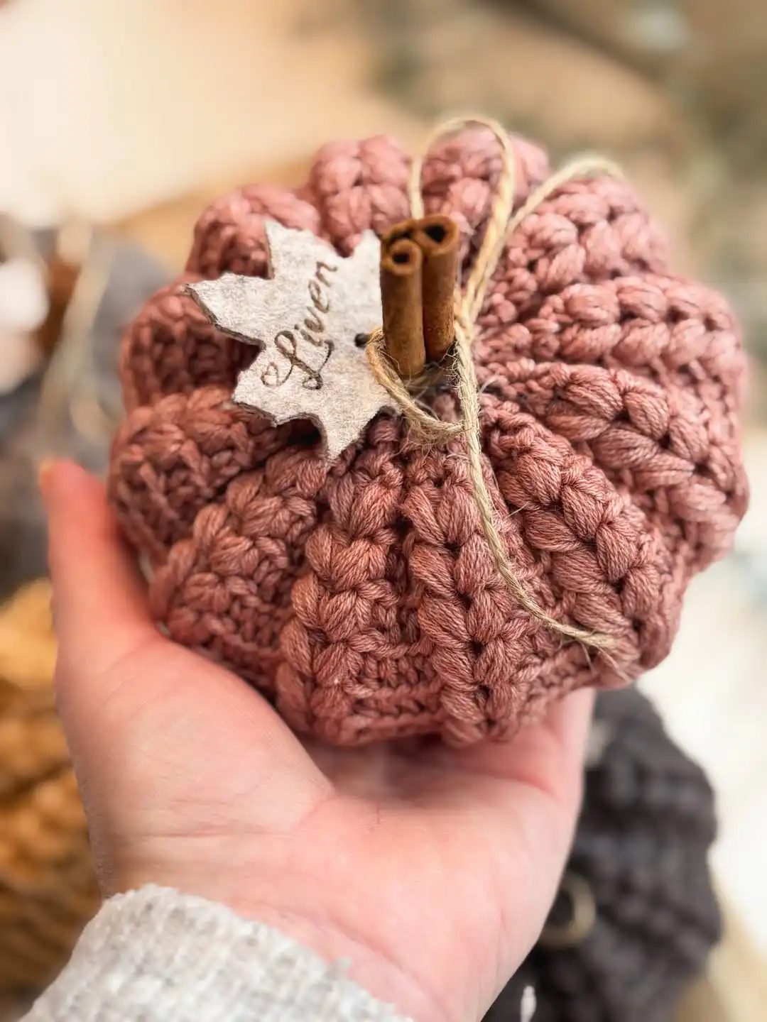 Chunky Crochet Pumpkin That Fits in One Hand