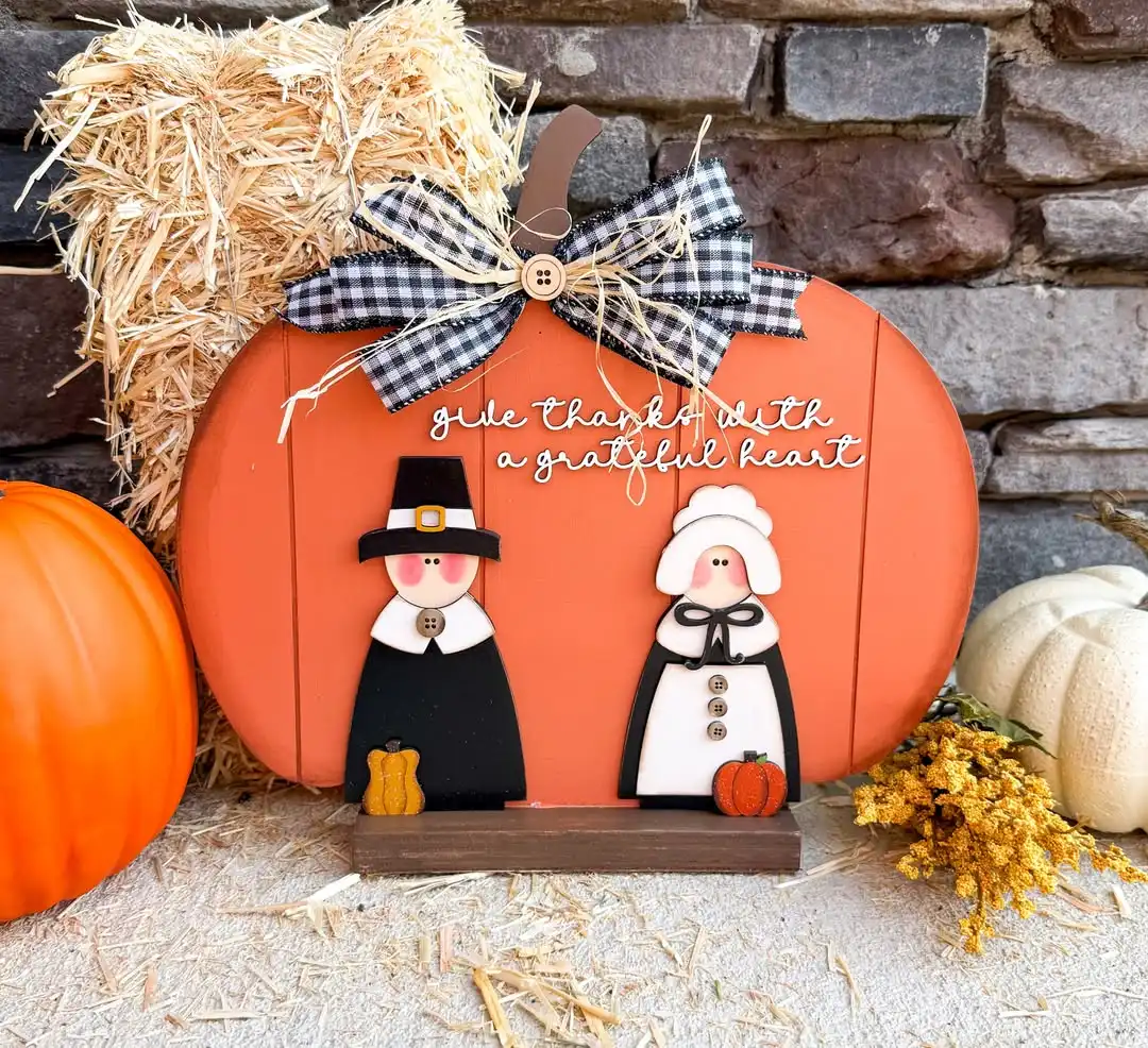 Layered Wood Pumpkin Sign for the Front Step