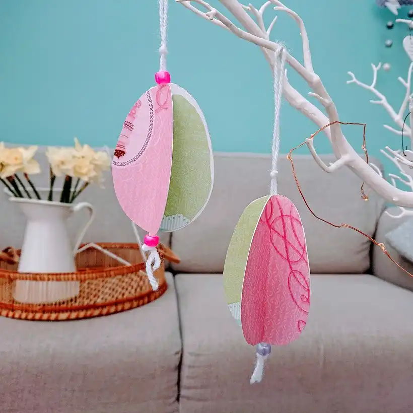 Layered Paper Eggs That Hang Like Little Lanterns