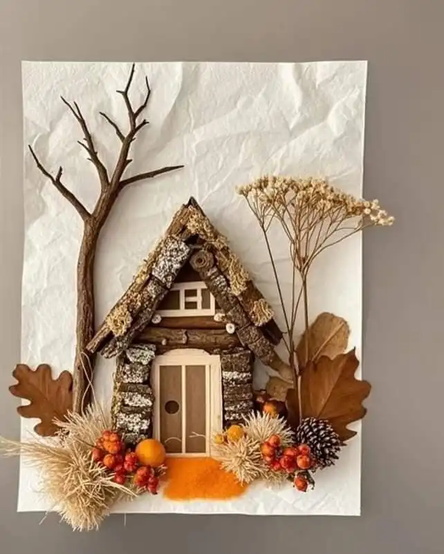 Twig Cottage Wall Art Built From Things You Find Outside