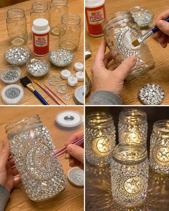 18 Friend Craft Ideas For Kids That Are Fun to Make and Even Better to Give 10 Bedazzled Candle Jars Two Friends Can Make Together