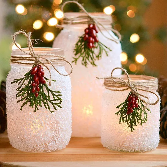 Snow Texture Jars That Turn Old Jam Jars Into Candle Holders