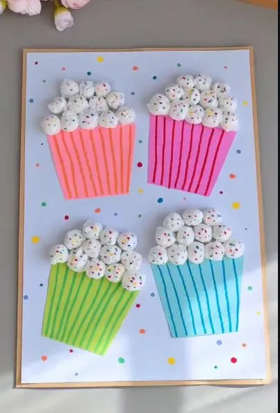 Cotton Ball Popcorn Buckets