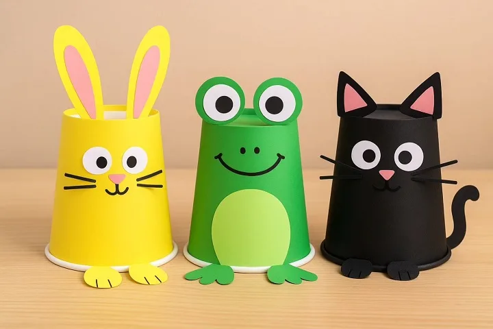 Upside Down Paper Cup Animals