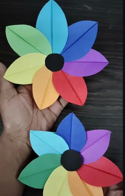 Folded Rainbow Petal Flowers