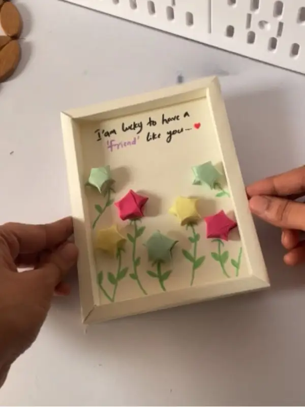 Framed Paper Flower Shadow Box